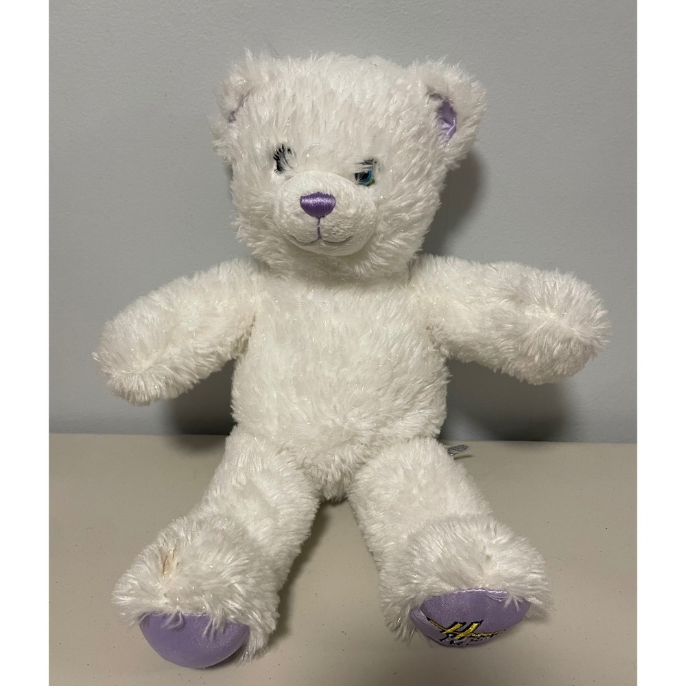 Build-A-Bear Disney Hannah Montana White Tinsel Shimmer Teddy Bear Plush Purple